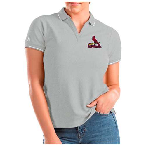 ST LOUIS CARDINALS Logo Men Red MLB Short Sleeve Golf Polo Shirt L Antigua