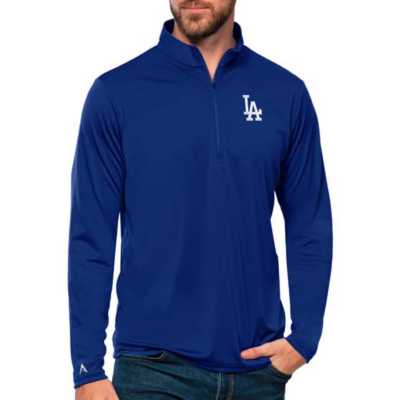 Men Los Angeles Dodgers Quarter Zip Long Sleeve Pullover Warm Up Pre-owned