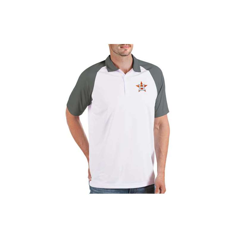 Men's Antigua Houston Astros White Balance Polo