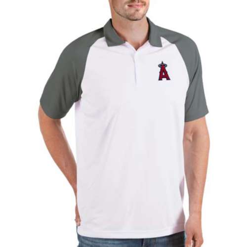 Men's Antigua White/Steel Los Angeles Dodgers Patriotic Nova Polo