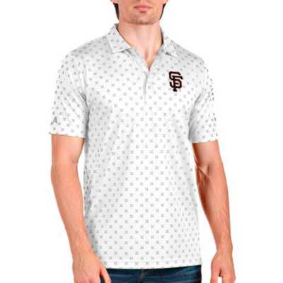 Men's Antigua White/Black San Francisco 49ers 19th Hole Polo