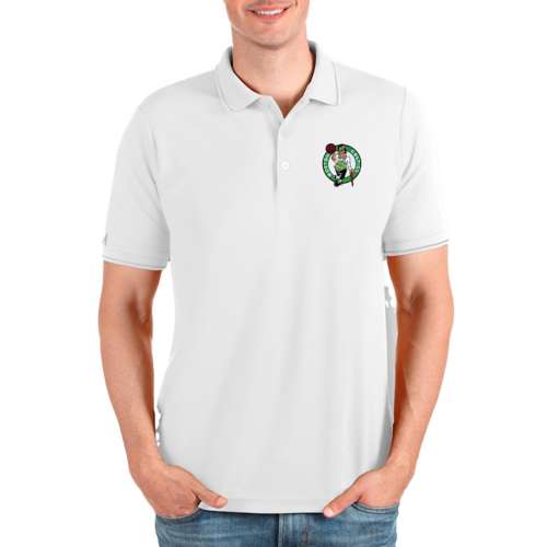 Men's Antigua White Boston Celtics Logo Victory Pullover Hoodie Size: 3XL