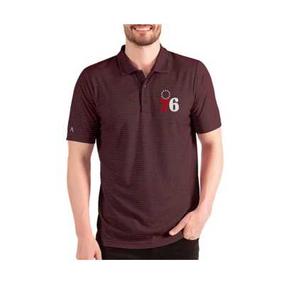 Men's Antigua Heathered Black/Red Washington Nationals Esteem Polo