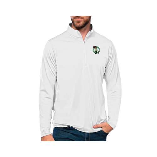 Men's Antigua White Boston Celtics Logo Victory Pullover Hoodie Size: 3XL