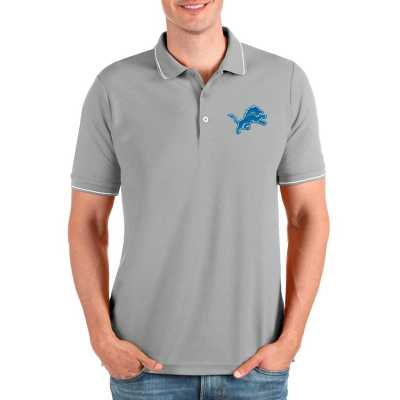 Antigua Apparel / Women's Detroit Lions Affluent Grey Heather/White Polo