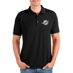 Miami Dolphins Antigua Esteem Polo 2XLarge White/Silver