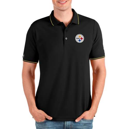 Men's Antigua Black New Orleans Saints Affluent Polo