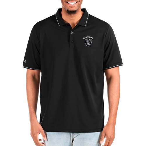 Men's Antigua Black Las Vegas Raiders Big & Tall Affluent Polo