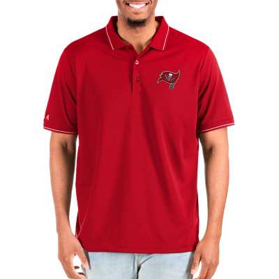 TAMPA BAY BUCS ANTIGUA RED SHORT SLEEVE POLO GOLF SHIRT MENS SIZE L