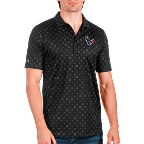 Houston Texans Antigua Metallic Logo Affluent Polo - Heather Gray