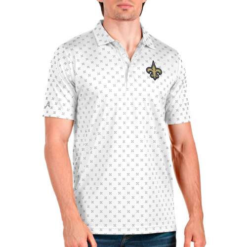 Antigua Men's New Orleans Saints Game Day Woven Fishing Shirt