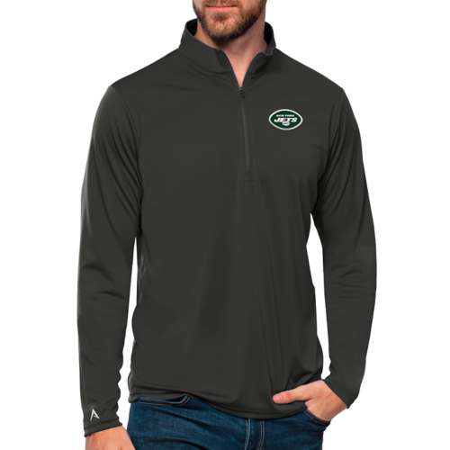 New York Jets Antigua Women's Metallic Logo Tribute Half-Zip Top