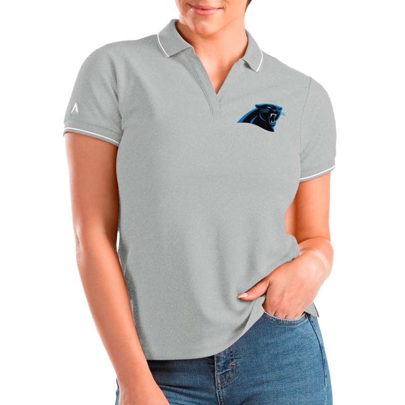 Dallas Cowboys Antigua Metallic Logo Affluent Polo - Heather Gray