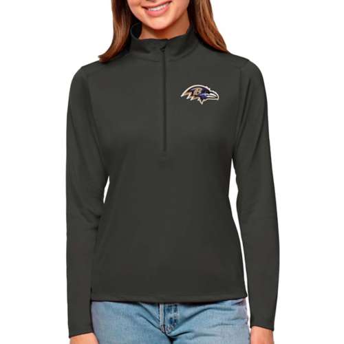 Carolina Panthers Antigua Metallic Logo Tribute Quarter-Zip Top