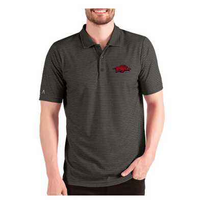 Men's Antigua Heathered Black/Red Ole Miss Rebels Esteem Polo