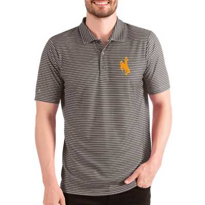 Women's Antigua Charcoal Wyoming Cowboys Balance Polo