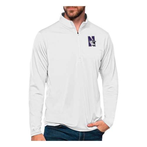 Men's Antigua White Charlotte 49ers Tribute Quarter-Zip Top