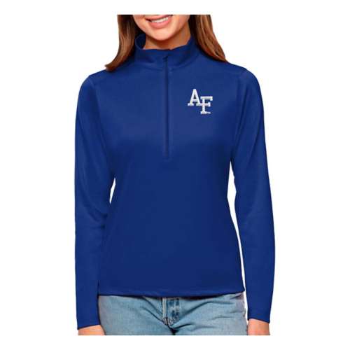 Lids New York Jets Antigua Women's Metallic Logo Tribute Half-Zip Top