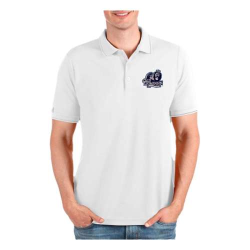 Men's Antigua White Baltimore Ravens Metallic Logo Affluent Polo