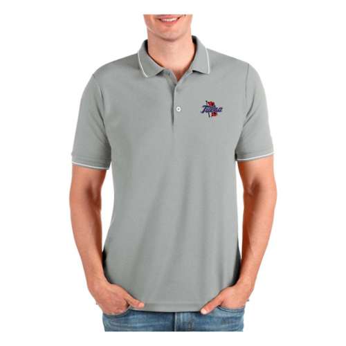 Atlanta Braves Antigua Par Polo - Heather Gray