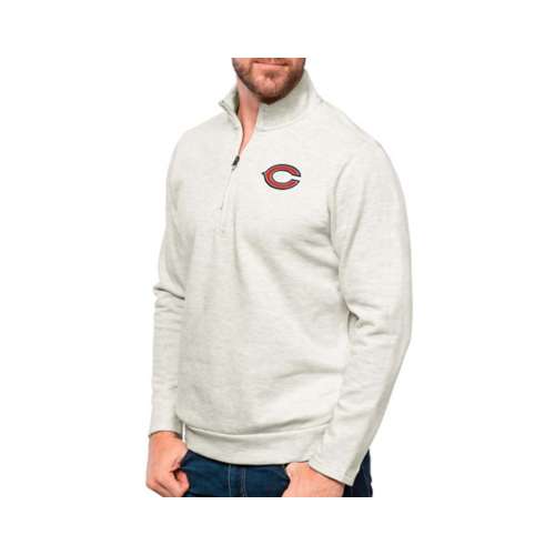 Antigua Chicago Bears Oatmeal Gambit Quarter-Zip Long Sleeve