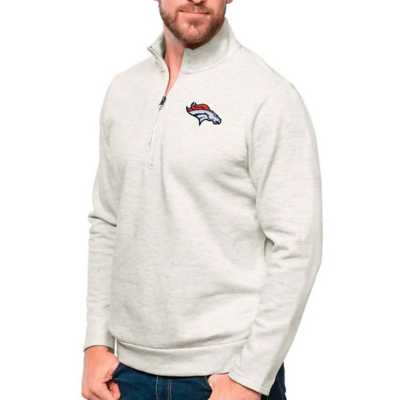 Men's Antigua Oatmeal Chicago Bears Action Lightweight Pullover