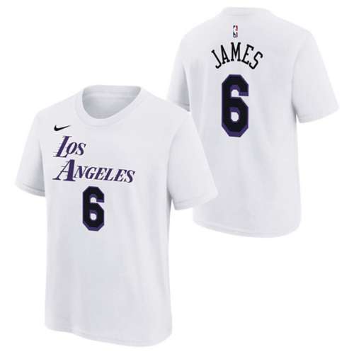 Nike Kids' Los Angeles Lakers LeBron James #6 2022 City Edition Name & Number T-Shirt