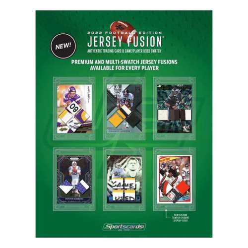 2022 Sportscards Jersey Fusion Football Edition Hobby Box - 1 Original  Trading Card with an Authentic Player Worn Swatch or Patch