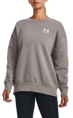 Women's Essential Fleece OS Crew Sweatshirt Grey - Under Armour
