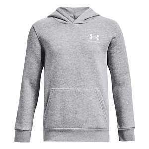 Under Armour Essential Fleece Hoodie, Gray Heather/White at John