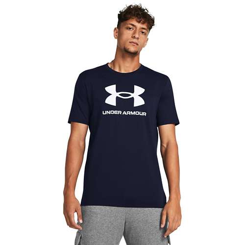 Under Armour SPORTSTYLE LOGO SS-BLK - Sports T-shirt - white/black/white 