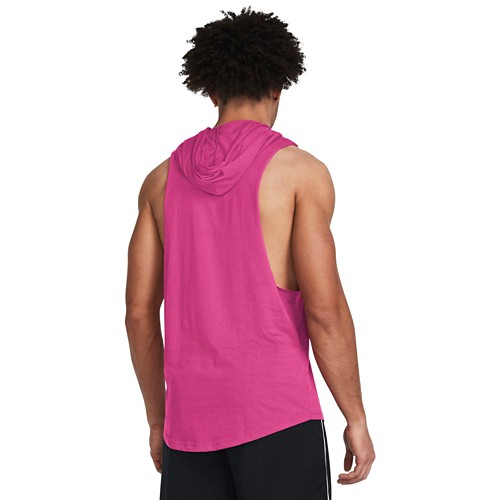 Under Armour Men s Project Rock Rents Due Sleeveless Hoodie Astro Pink Black M