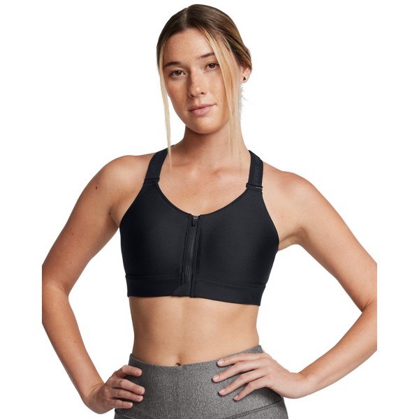 Women's Under Armour Fitness Infinity 2.0 High Zip Sports Bra Medium D/DD Black