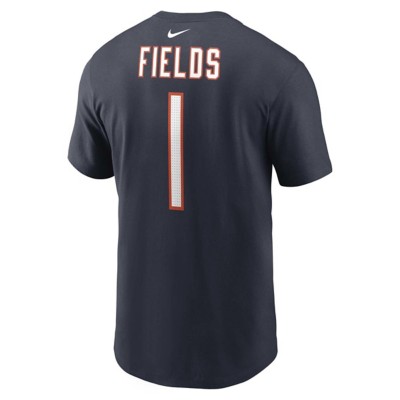 Nike Chicago Bears Justin Fields #1 Player Name & Number T-Shirt