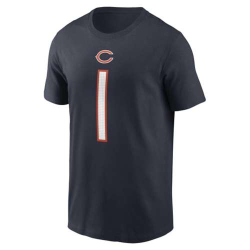 Nike Chicago Bears Justin Fields #1 Player Name & Number T-Shirt