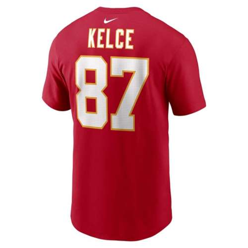 Nike Kansas City Chiefs Travis Kelce #87 Team Name & Number T