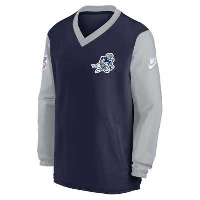 Men's Nike Navy Dallas Cowboys 2023 Sideline V-Neck Pullover Windshirt Size: Medium