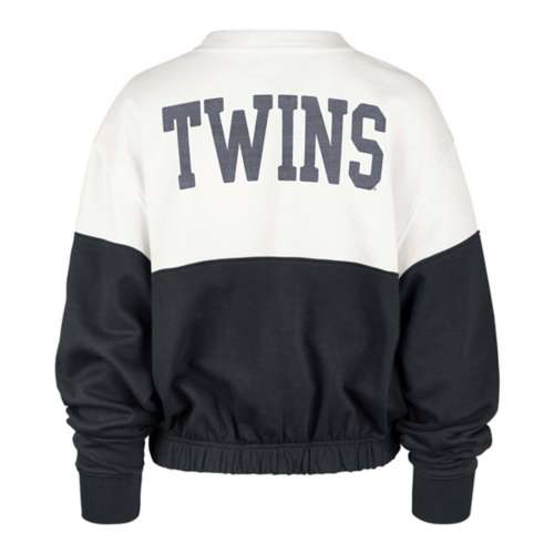 Women's '47 White/Navy New York Yankees Take Two Bonita Pullover Sweatshirt Size: Large