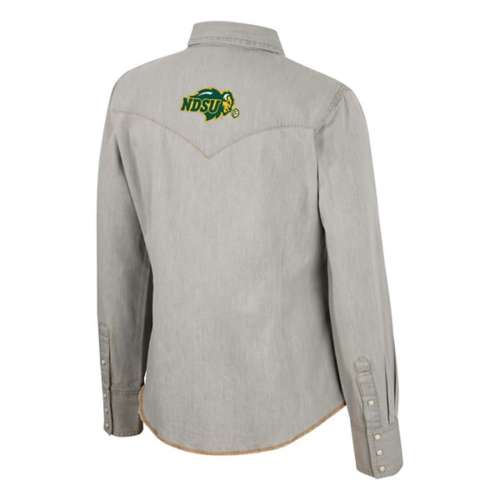 Colosseum Women's North Dakota State Bison Western Snap Long Sleeve Button Up