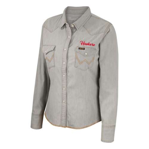 Colosseum Women's Nebraska Cornhuskers Western Snap Long Sleeve Button Up