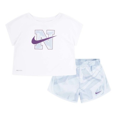 Toddler Girls' Green nike "Prep In Your Step" Tempo T-Shirt and Shorts Set