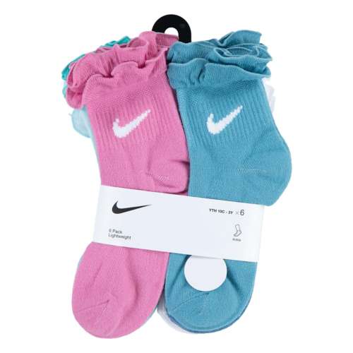 Youth Girls Nike Ruffle 6 Pack Ankle Socks Witzenberg Sneakers Sale Online tricko nike m jordan printed poolside crew