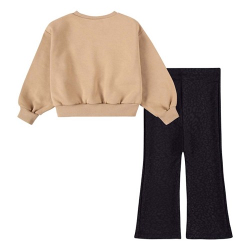 Toddler Girls' Nike Swoosh Split Crewneck Sweatshirt and Leggings Set