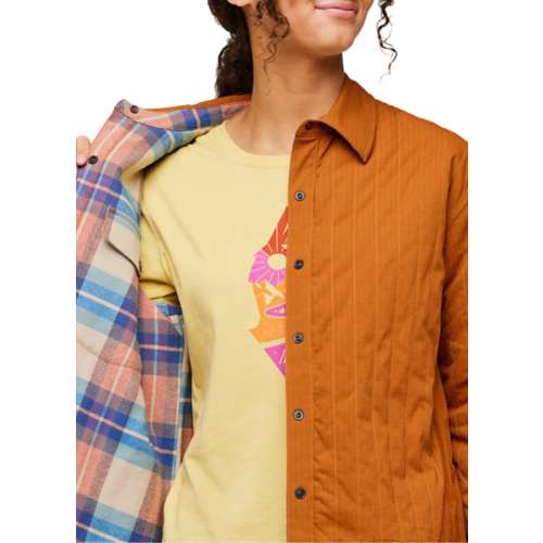 Women's Plaid Flannel Shirt Jacket - Orange Terracotta - Medium - The Vermont Country Store