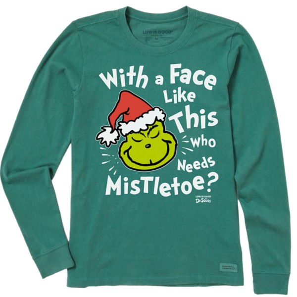 Women's Life is Good Grinch Face Long Sleeve T-Shirt product image