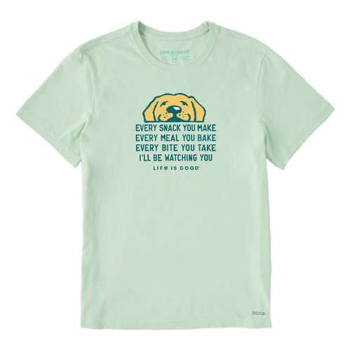 Men's Life is Good I'll Be Watching You Yellow Lab Crusher T-Shirt