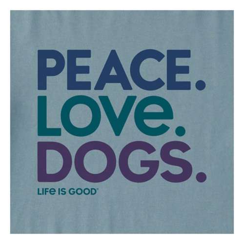 Women's Life is Good Peace Love Dogs Crusher VNeck TShirt