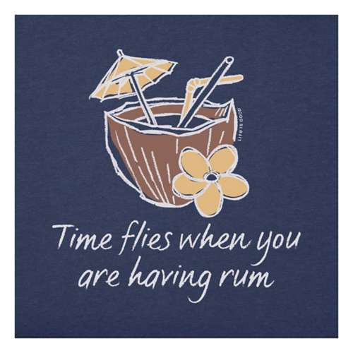 Women's Life is Good Time Flies When You Are Having Rum Crusher V-Neck T-Shirt