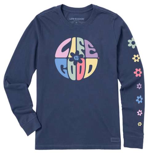 Women's Life is Good Daisy Circle Long Sleeve T-Shirt