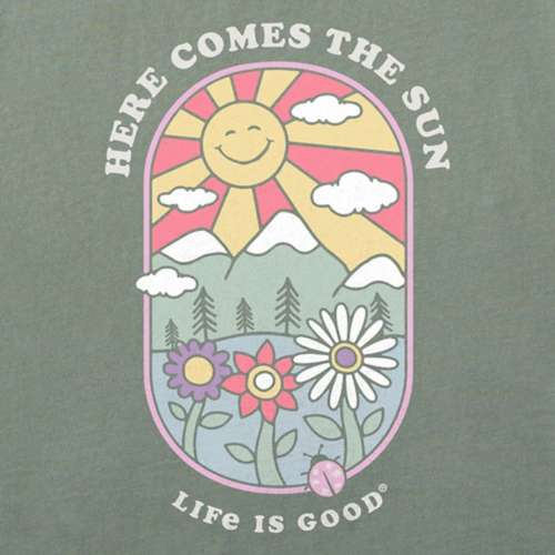 Women's Life is Good Here Comes the Sun Retro T-Shirt